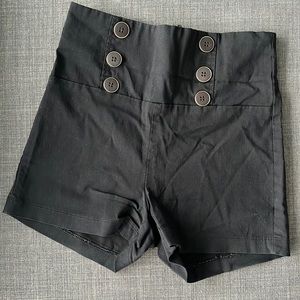 Black High Waisted Shorts - size small
